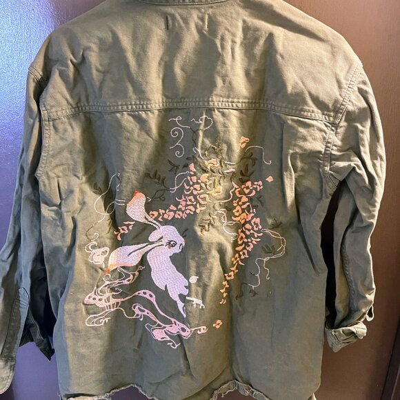 Embroidered Rabbit Shirt-Jacket - Picture 4 of 4